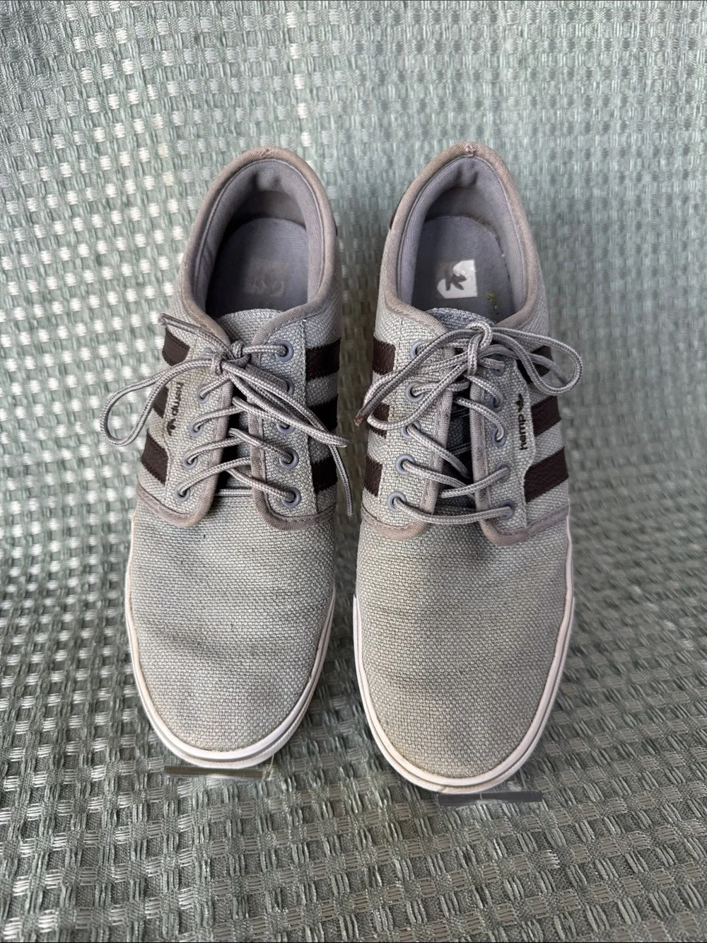 Adidas Seeley Skate Men's Casual Canvas Lace-Up Shoes - Gray with Black Stripes